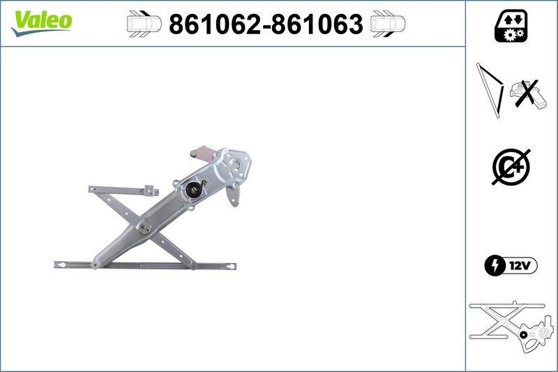 VALEO 861062 Fensterheber Nur Mechanismus FL Jeep