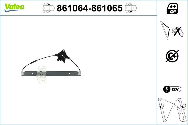 VALEO 861064 Fensterheber Nur Mechanismus FL Jeep