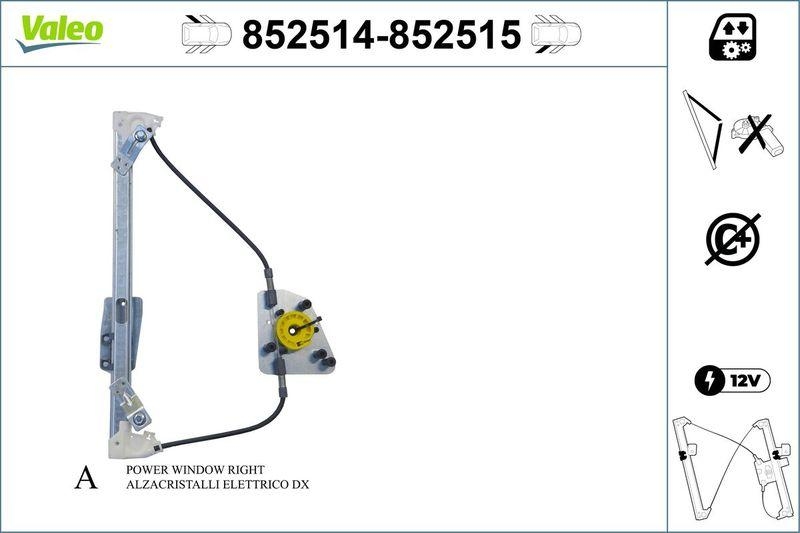 VALEO 852514 Fensterheber Hinten/Links HYUNDAI