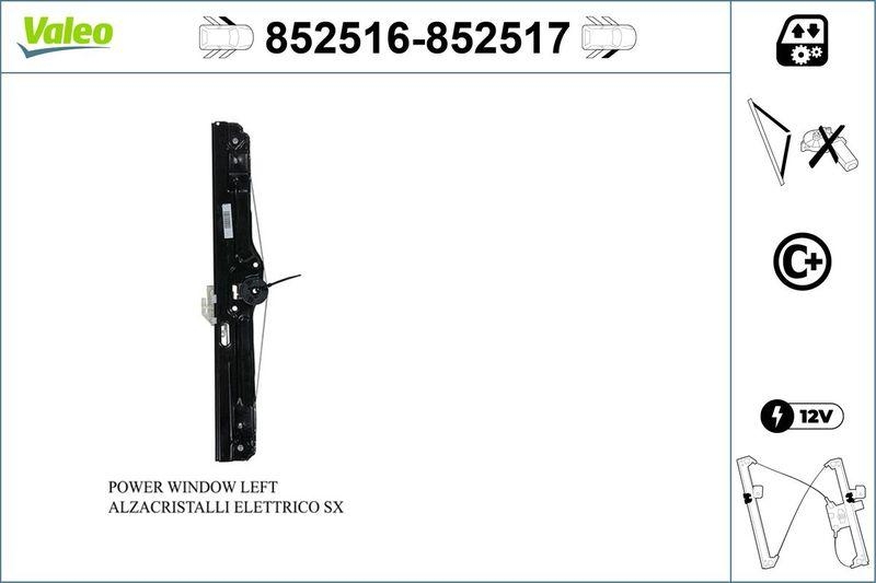 VALEO 852516 Fensterheber Mecha VL FIAT