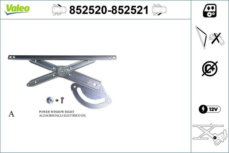 VALEO 852520 Fensterheber Vorne/Links HYUNDAI