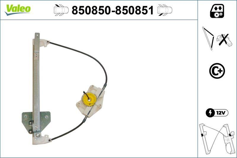 VALEO 850850 Fensterheber (o. Motor) hinten links AUDI A4