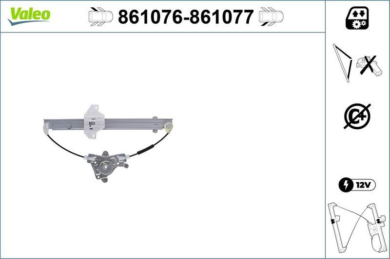 VALEO 861076 Fensterheber Nur Mechanismus RL Hyundai