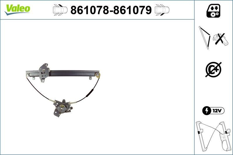 VALEO 861078 Fensterheber Nur Mechanismus FL Hyundai