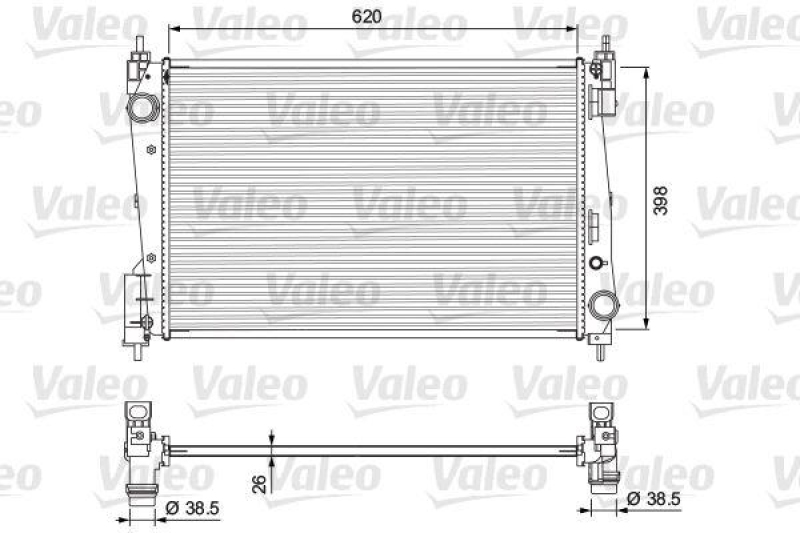 VALEO 701717 Motork&uuml;hler FIAT GRANDE PUNTO 1.3 MJTD75