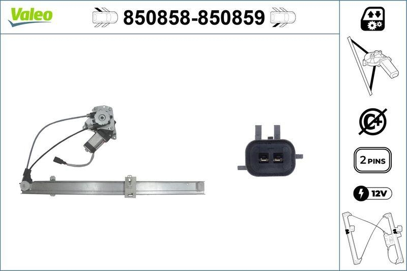 VALEO 850858 Fensterheber hinten links JEEP CHEROKEE