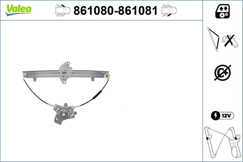 VALEO 861081 Fensterheber Nur Mechanismus FR Hyundai