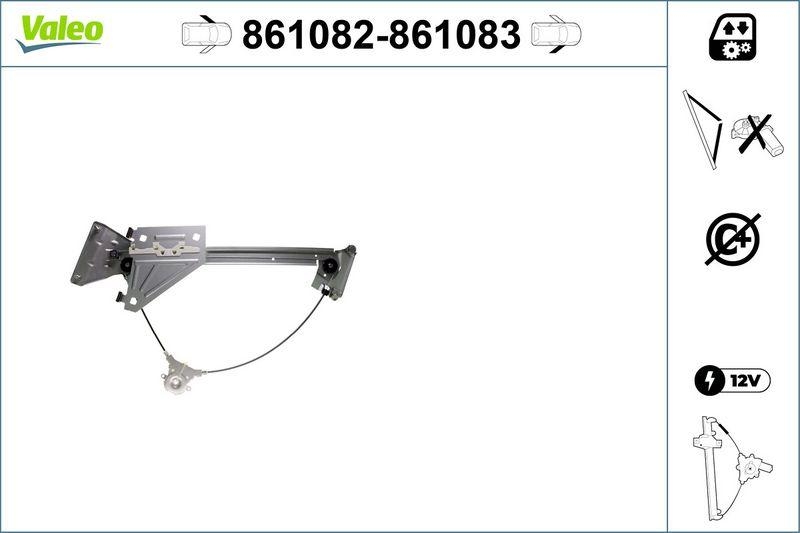 VALEO 861082 Fensterheber Nur Mechanismus FL Hyundai