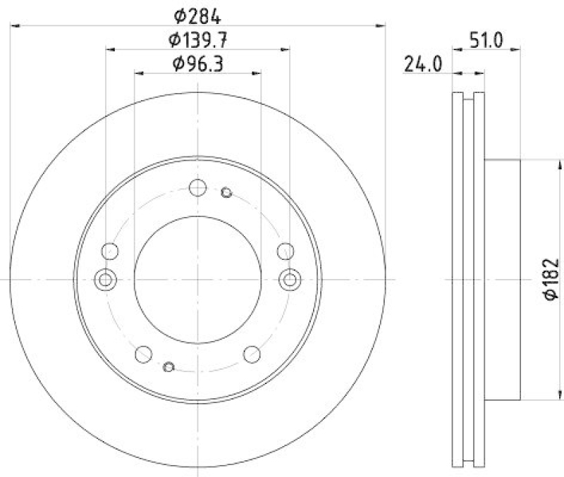 HELLA 8DD 355 107-381 Bremsscheibe f&uuml;r KIA