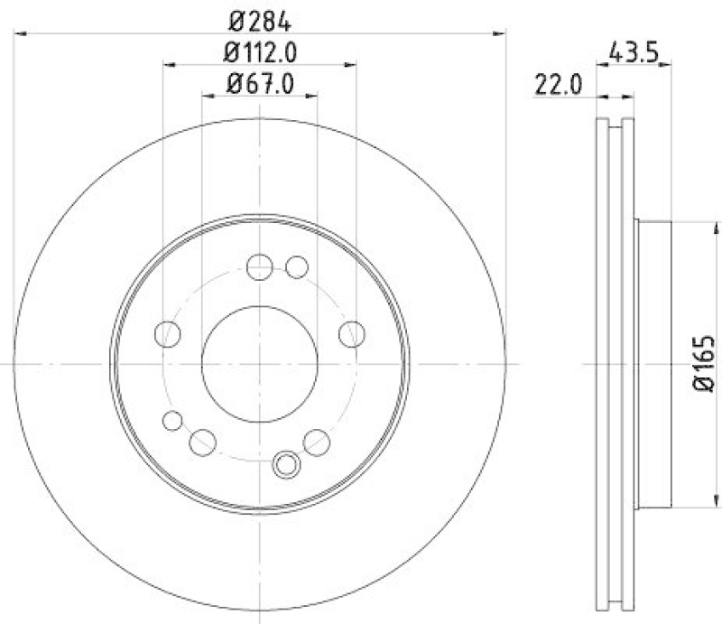 HELLA 8DD 355 100-941 Bremsscheibe f&uuml;r MB