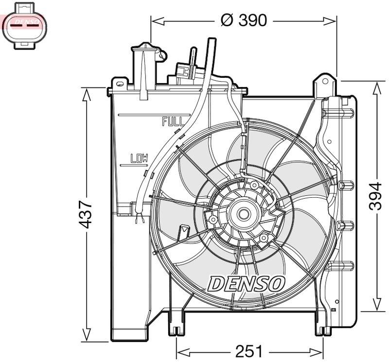 DENSO DER21023 Kühlerlüfter CITROËN C1 (PM_, PN_) 1.0 1.0 (00-14)