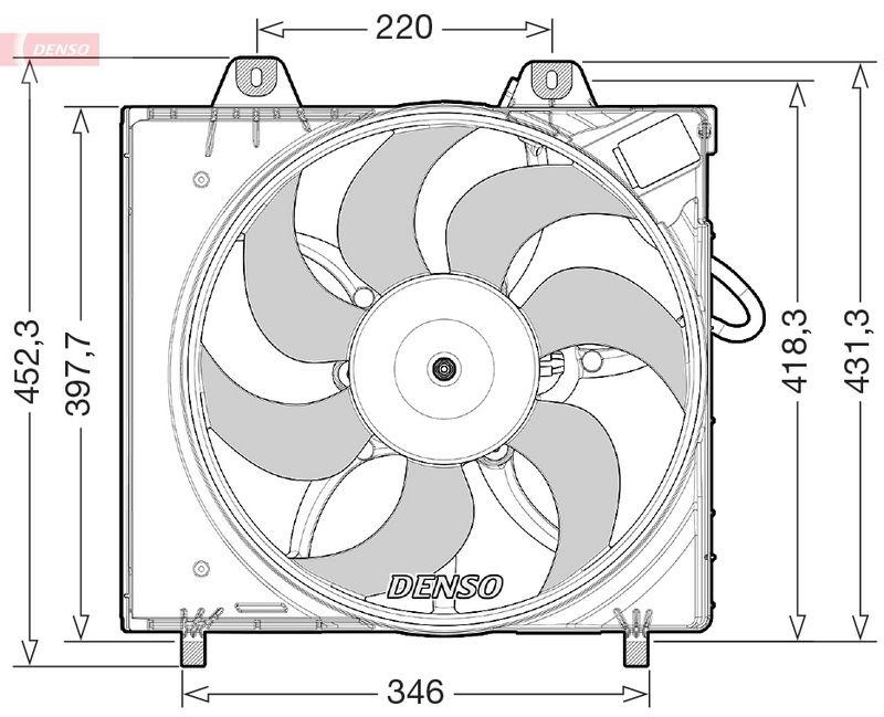 DENSO DER21027 K&uuml;hlerl&uuml;fter PEUGEOT OE-Nr: 9827752980