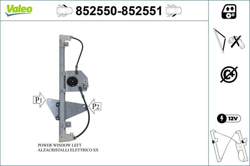 VALEO 852550 Fensterheber Vorne/Links CITROEN