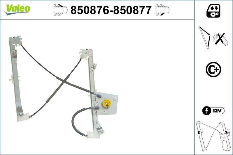 VALEO 850876 Fensterheber (ohne Motor) vorne links BMW 1