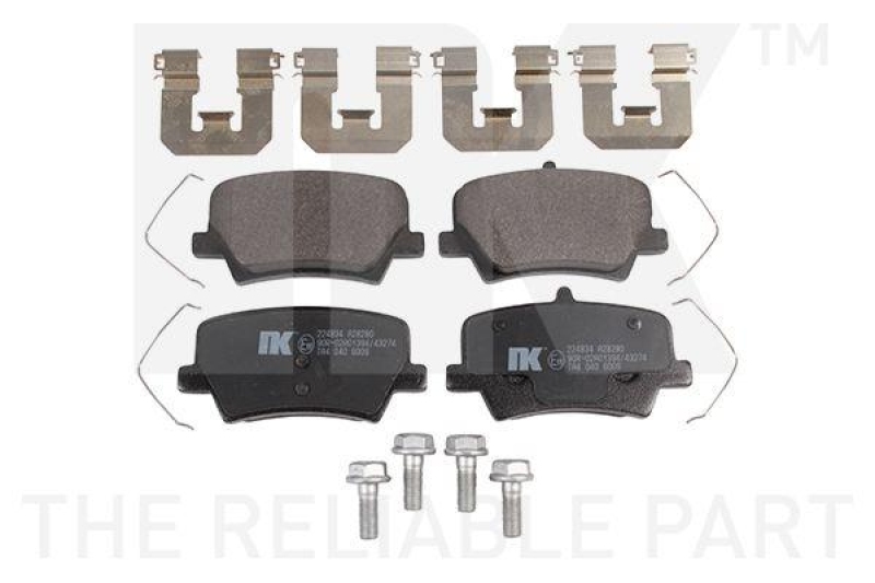 NK 224834 Bremsbelagsatz, Scheibenbremse f&uuml;r VOLVO