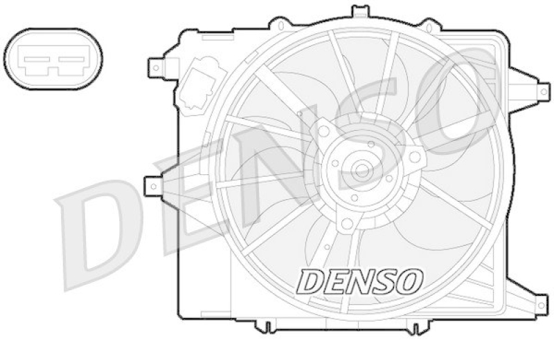 DENSO DER23003 Kühlerlüfter RENAULT CLIO II (BB0/1/2_, CB0/1/2_) 1.2 16V (BB05, BB0W, BB11, BB27, BB2T, BB2U, BB2V, CB05...) (2001 - )