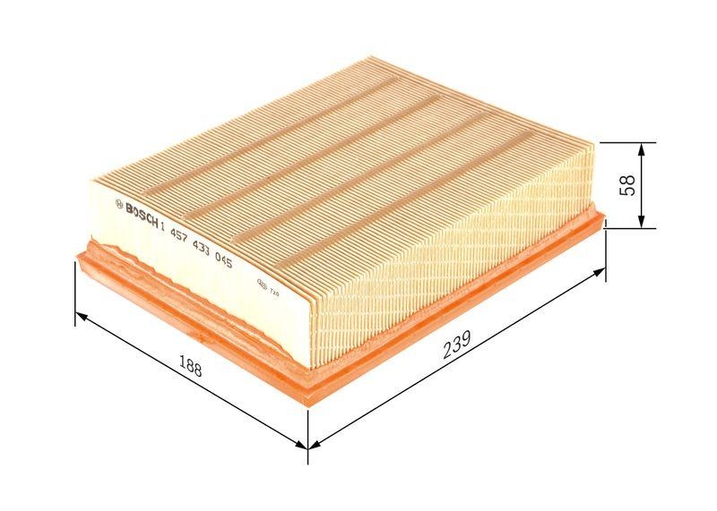 Bosch 1 457 433 045 Luftfiltereinsatz S3045