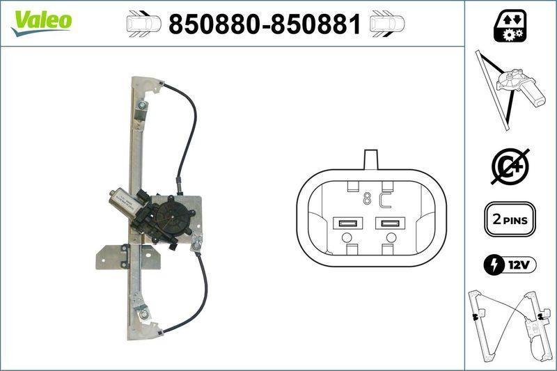 VALEO 850880 Fensterheber vorne links DACIA SANDERO(5/2008>)