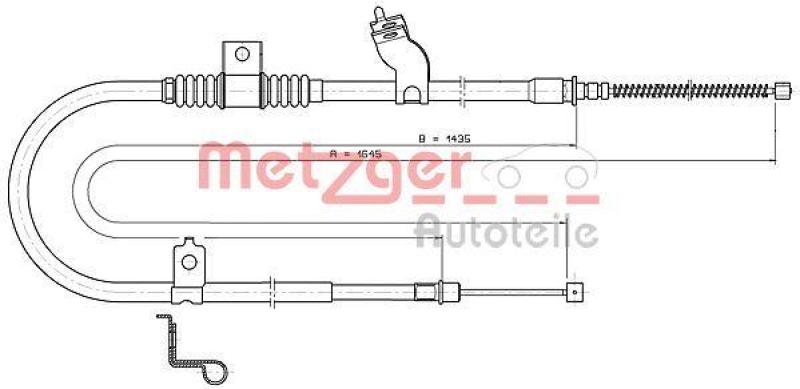 METZGER 17.2290 Seilzug, Feststellbremse f&uuml;r CITROEN/MITSUBISHI/PEUGEOT hinten links