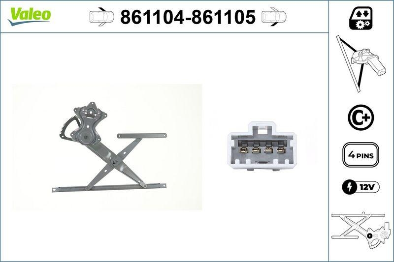 VALEO 861105 Fensterhebersystem ohneKomfort FR