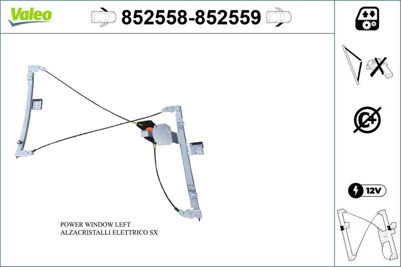 VALEO 852558 Fensterheber Vorne/Links VOLKSWAGEN