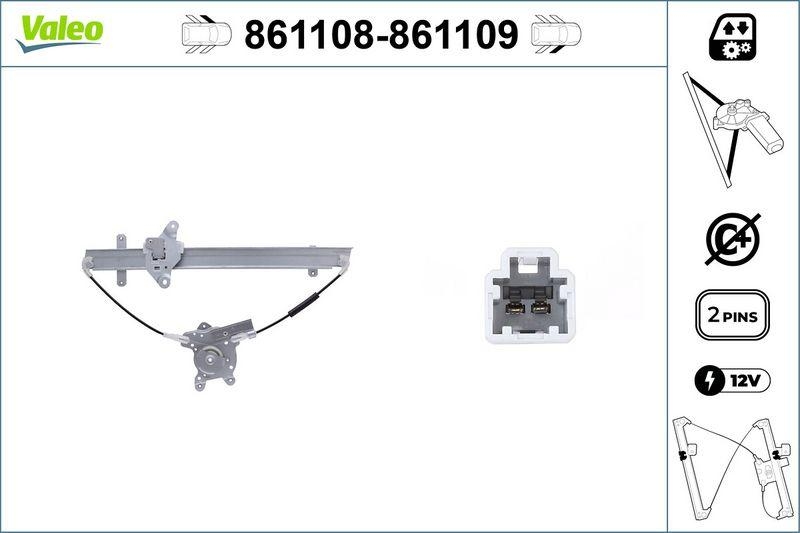 VALEO 861108 Fensterhebersystem ohneKomfort FL