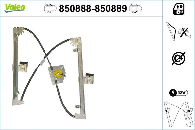 VALEO 850888 Fensterheber (o. Motor) vorne links HYUNDAI