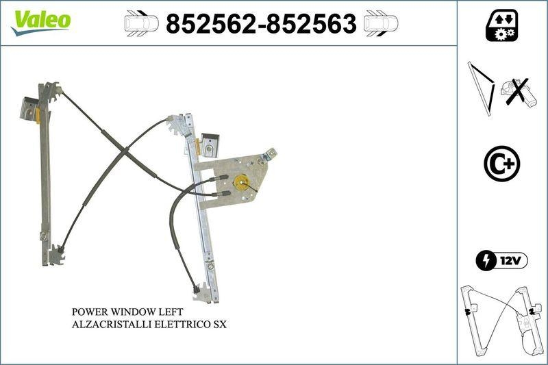VALEO 852562 Fensterheber Komfortfunktion Vorne/Links