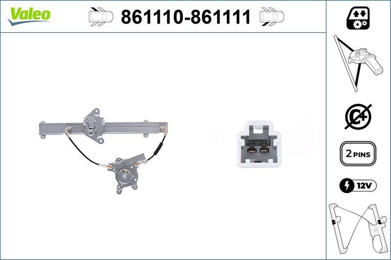 VALEO 861111 Fensterhebersystem ohneKomfort RR