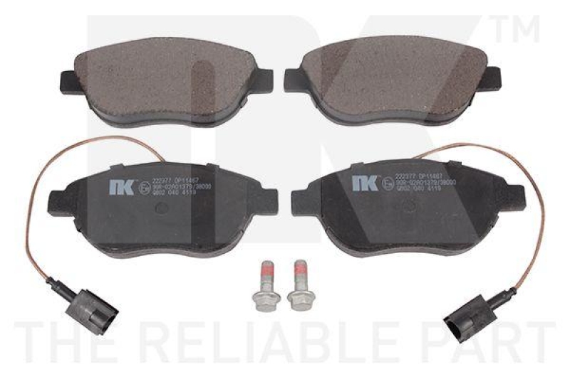 NK 222377 Bremsbelagsatz, Scheibenbremse f&uuml;r ABARTH,FIAT,LANCIA,OPEL,VAUX