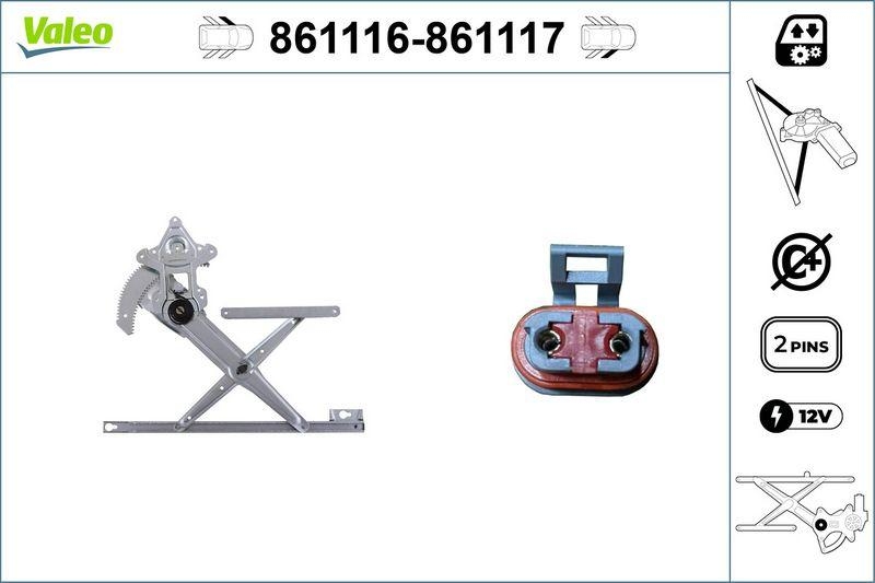 VALEO 861116 Fensterhebersystem ohneKomfort FL