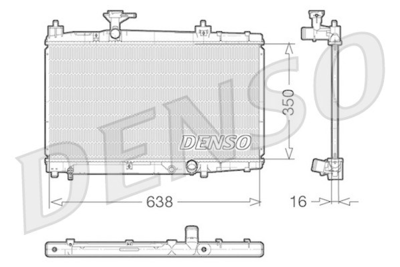 DENSO DRM50007 Kühler TOYOTA YARIS (SCP1_, NLP1_, NCP1_) 1.4 D-4D (2001 - 2005)