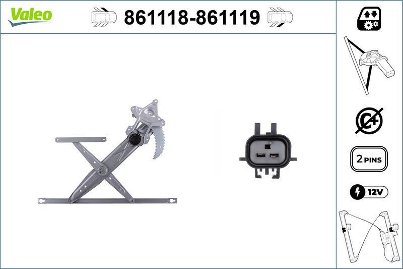 VALEO 861118 Fensterhebersystem ohneKomfort FL