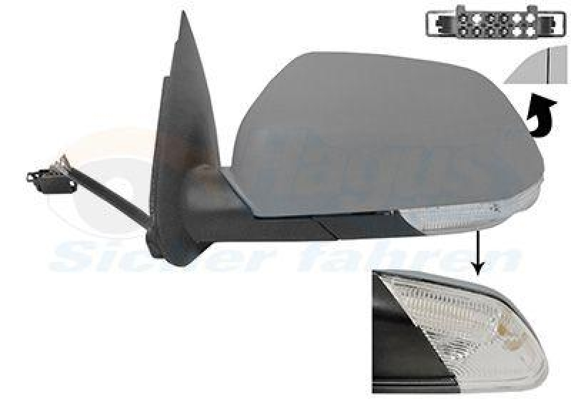 VAN WEZEL 7622827 Außenspiegel links beheizbar für elektr. Spiegelverstellung