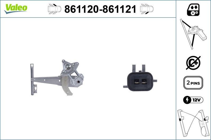 VALEO 861120 Fensterhebersystem ohneKomfort FL