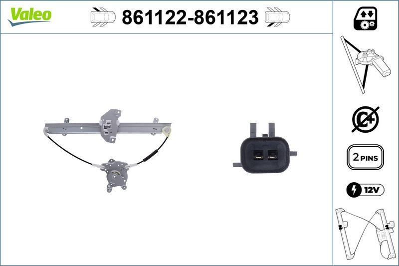 VALEO 861122 Fensterhebersystem ohneKomfort RL