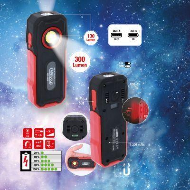 KS TOOLS 150.4505 Mobile Werkstatt-Handlampe knickbar