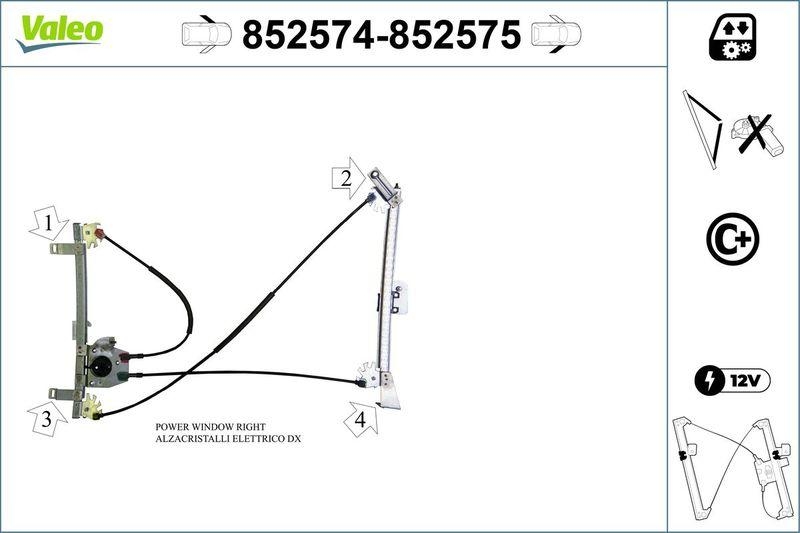VALEO 852574 Fensterheber Komfortfunktion Vorne/L.