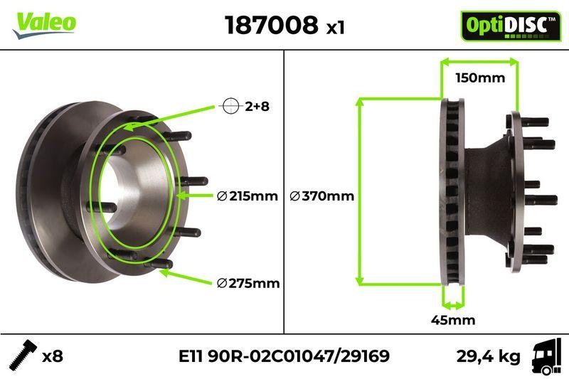 VALEO 187008 Bremsscheibe