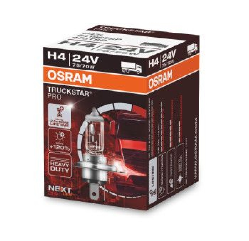 OSRAM 64196TSP Glühbirne H4 TRUCKSTAR® PRO 24V 75/70W