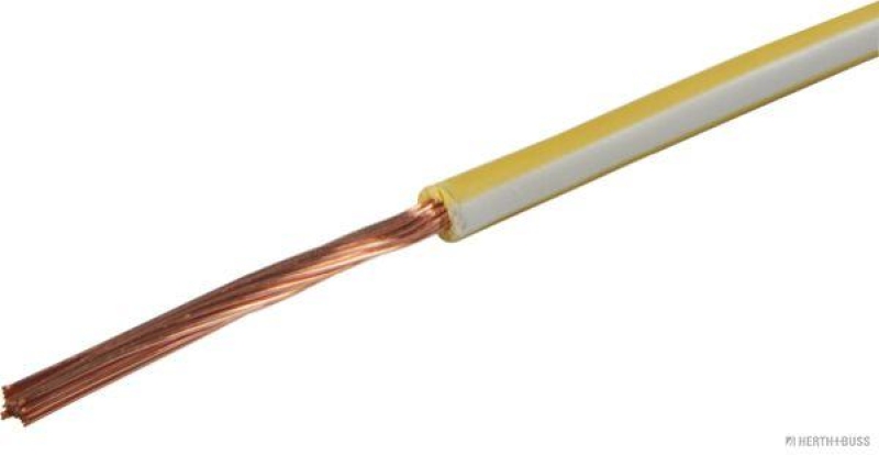 HERTH+BUSS 51275128021 Elektroleitung FLY 1,5 mm&sup2;, gelb/wei&szlig;, PVC