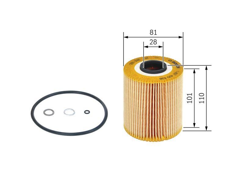 BOSCH 1 457 429 638 Ölfilter P9638 Ø 81mm Höhe 1095mm
