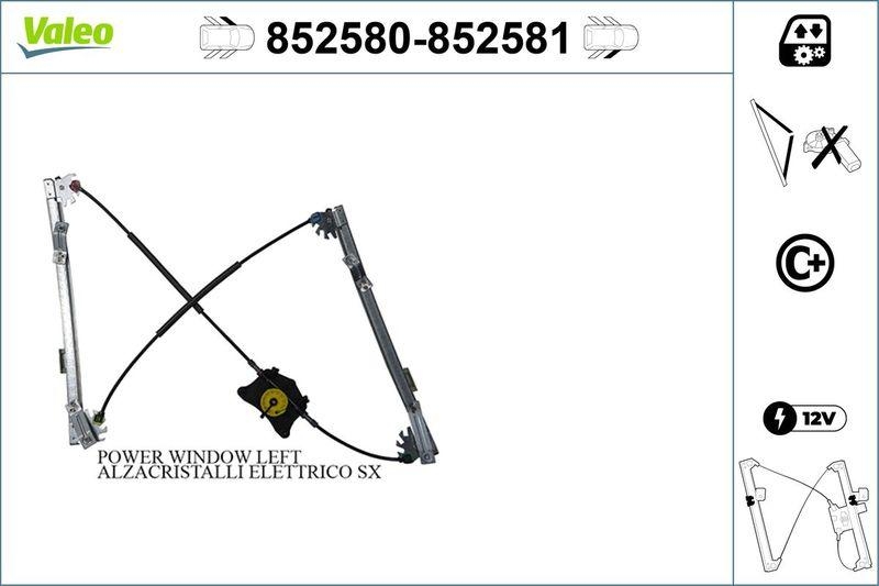 VALEO 852580 Fensterheber Komfortfunktion Vorne/Links