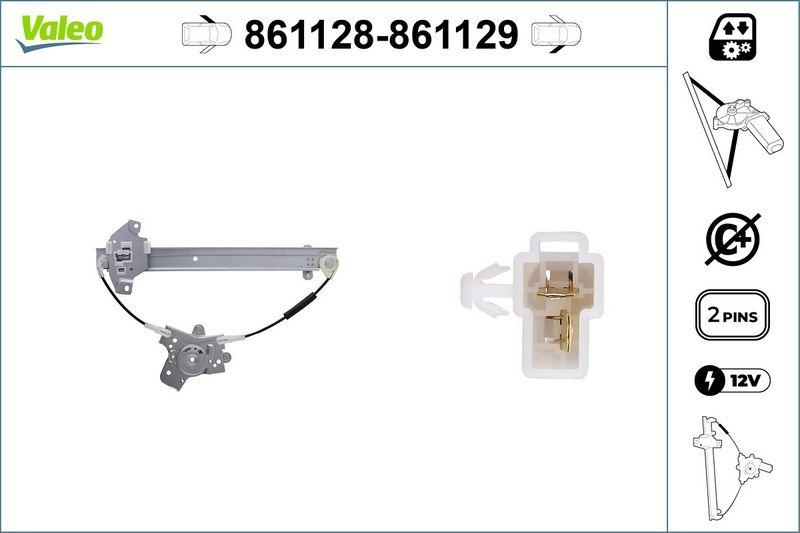 VALEO 861129 Fensterheber ohne Komfortfunktion FR