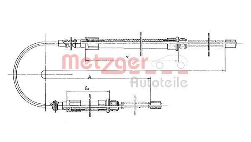 METZGER 1171.1 Seilzug, Feststellbremse f&uuml;r CITROEN/FIAT/PEUGEOT hinten