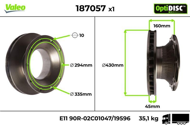 VALEO 187057 Bremsscheibe