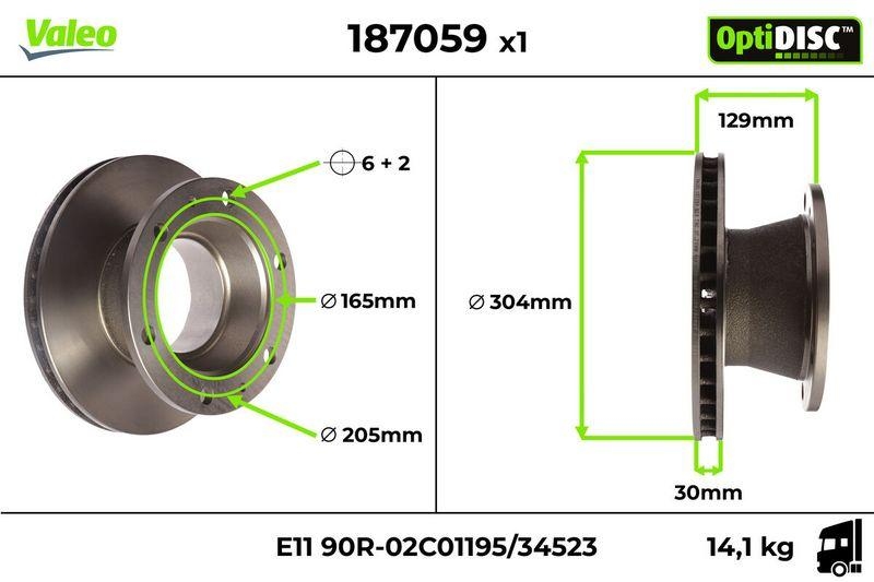 VALEO 187059 Bremsscheibe