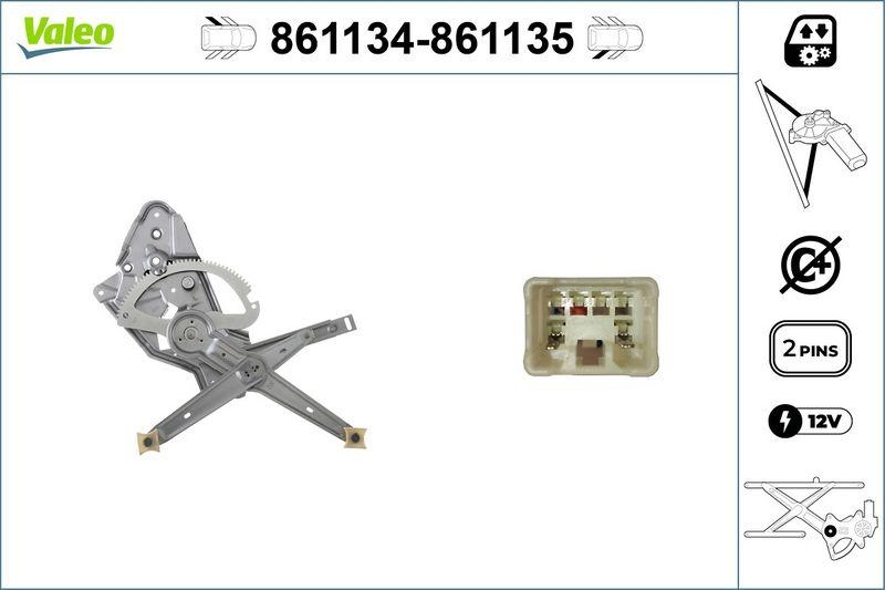 VALEO 861135 Fensterhebersystem ohneKomfort RR Toyota