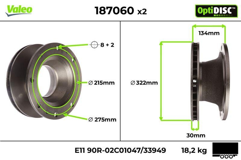 VALEO 187060 Bremsscheibe