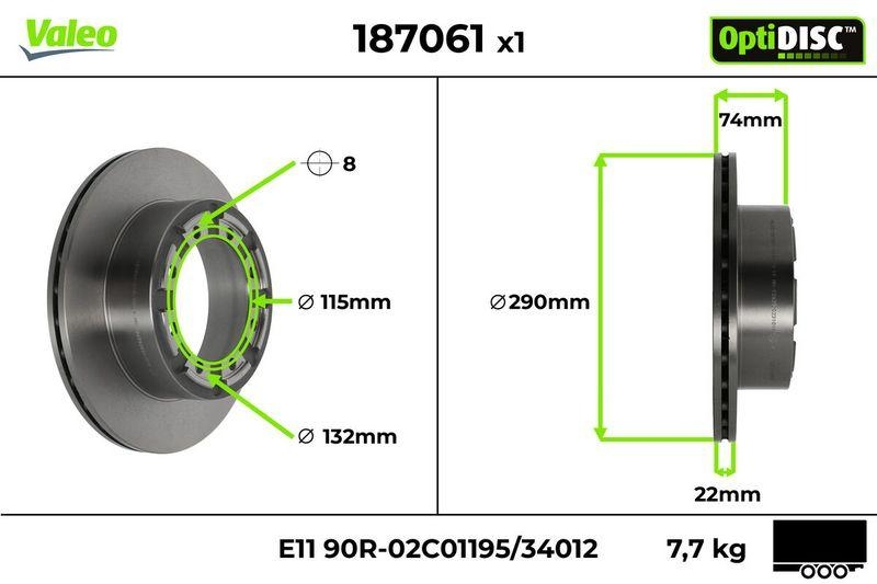 VALEO 187061 Bremsscheibe